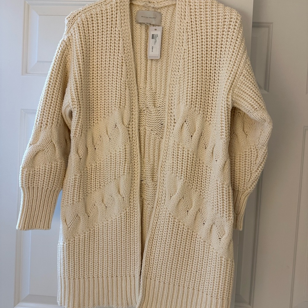 Brand new- never worn with tags on. Brochu Walker heavy knit cotton cardigan.